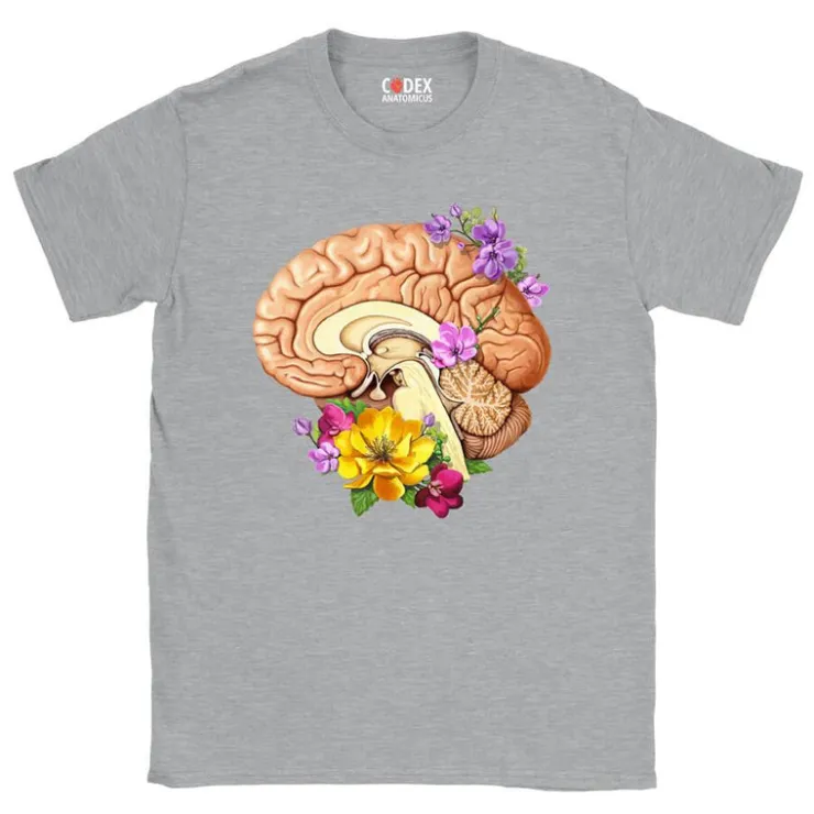 T-shirt Unisexe Cerveau II - Floral-Codex Anatomicus New