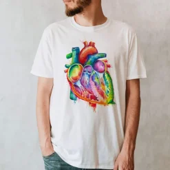 T-shirt Unisexe Coeur - Aquarelle-Codex Anatomicus Hot