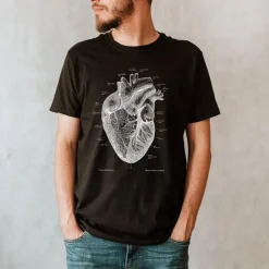 T-shirt Unisexe Coeur - Chalkboard-Codex Anatomicus Hot