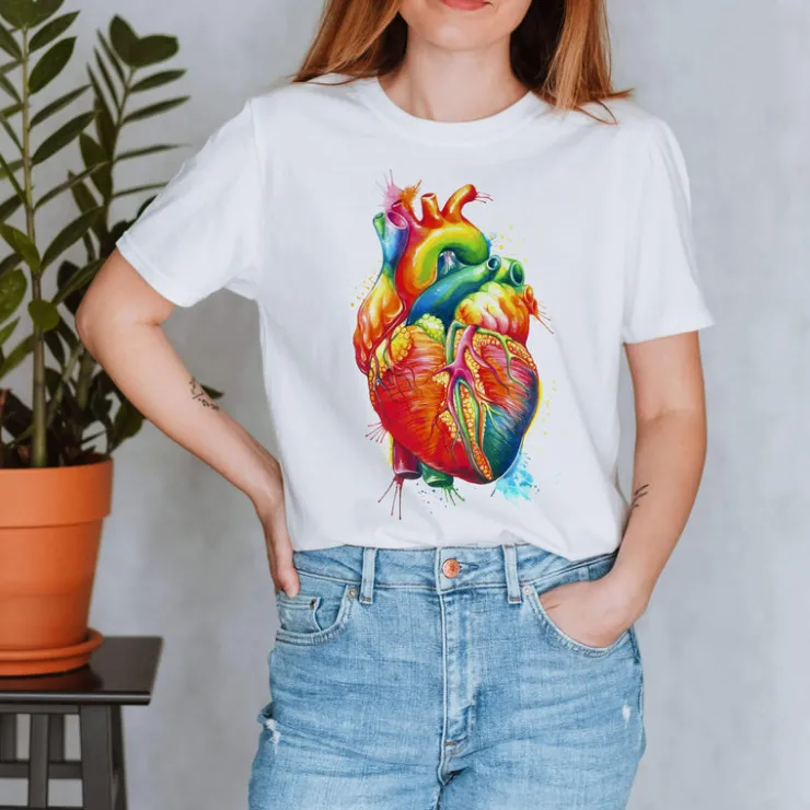 T-shirt Unisexe Coeur III - Aquarelle-Codex Anatomicus Sale