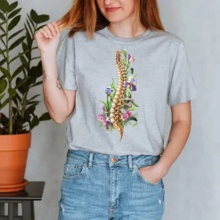 T-shirt Unisexe Colonne Vertébrale - Floral-Codex Anatomicus Clearance