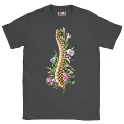 T-shirt Unisexe Colonne Vertébrale - Floral-Codex Anatomicus Clearance