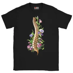 T-shirt Unisexe Colonne Vertébrale - Floral-Codex Anatomicus Clearance