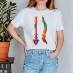 T-shirt Unisexe Colonne Vertébrale - Aquarelle-Codex Anatomicus Best