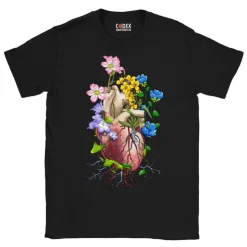 T-shirt Unisexe Cœur - Floral-Codex Anatomicus Outlet
