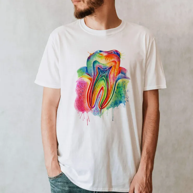 T-shirt Unisexe de Dent - Aquarelle-Codex Anatomicus Clearance