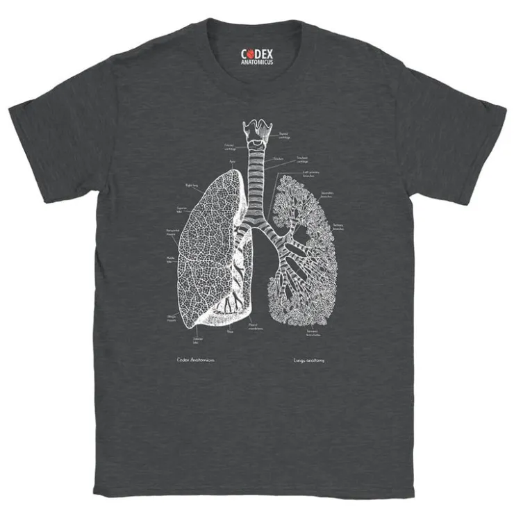 T-shirt Unisexe Poumons - Chalkboard-Codex Anatomicus New