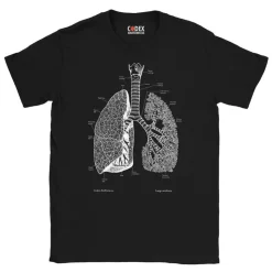 T-shirt Unisexe Poumons - Chalkboard-Codex Anatomicus New