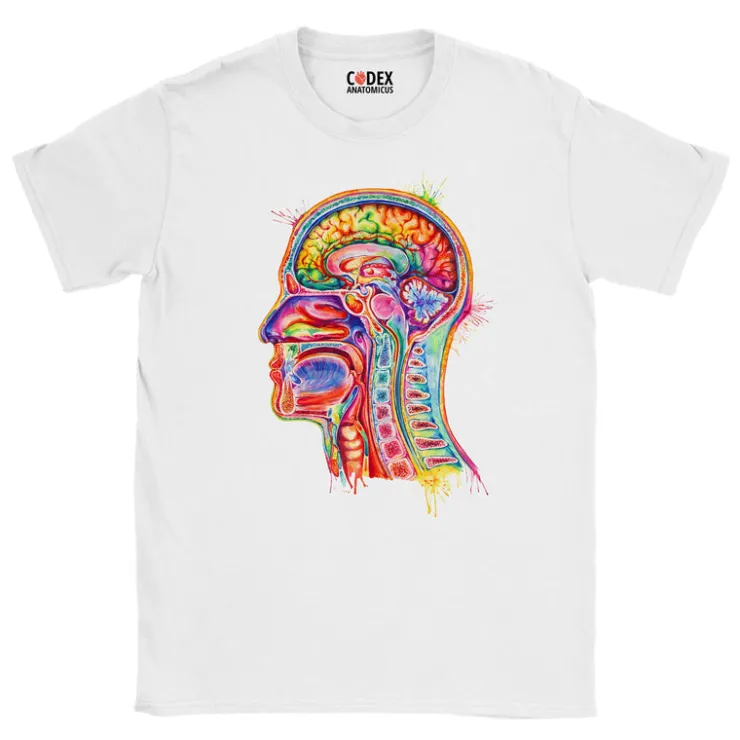 T-shirt Unisexe Section de Tête - Aquarelle-Codex Anatomicus Sale