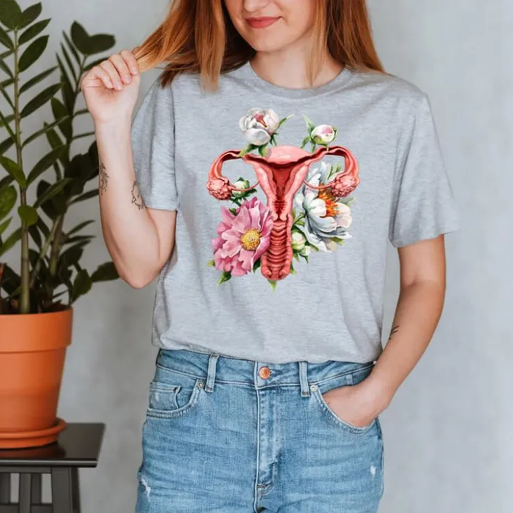 T-shirt Unisexe Utérus - Floral-Codex Anatomicus