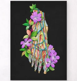 Vaisseaux sanguins du pied - Floral - Noir-Codex Anatomicus Discount